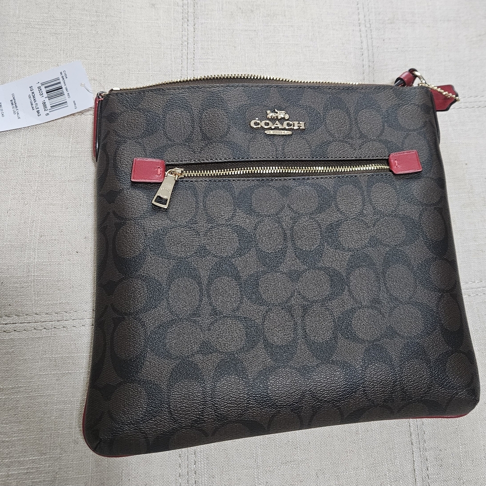Coach Brown and Red Women's Bag